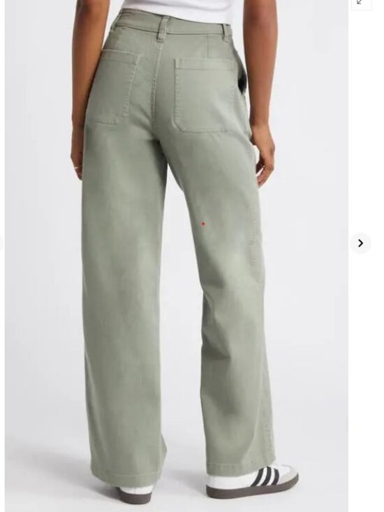 BP High Waist Wide Leg Stretch Twill Pants Green Halo Sage Women’s 12 - Picture 4 of 12